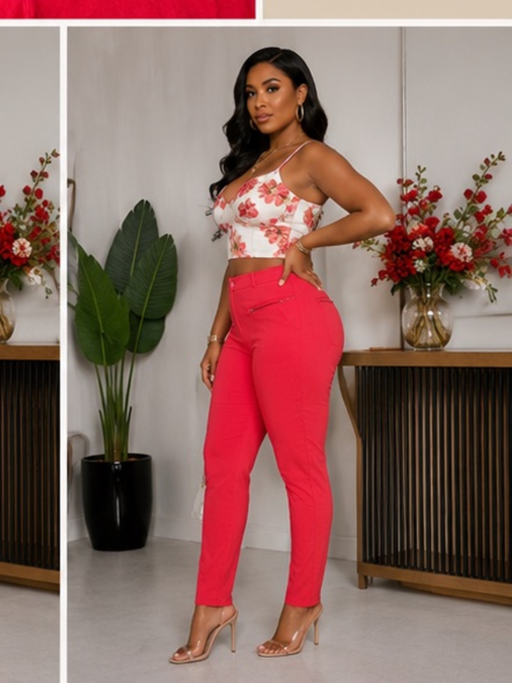 Soho Neon Pink Cropped Slim Ankle Pants